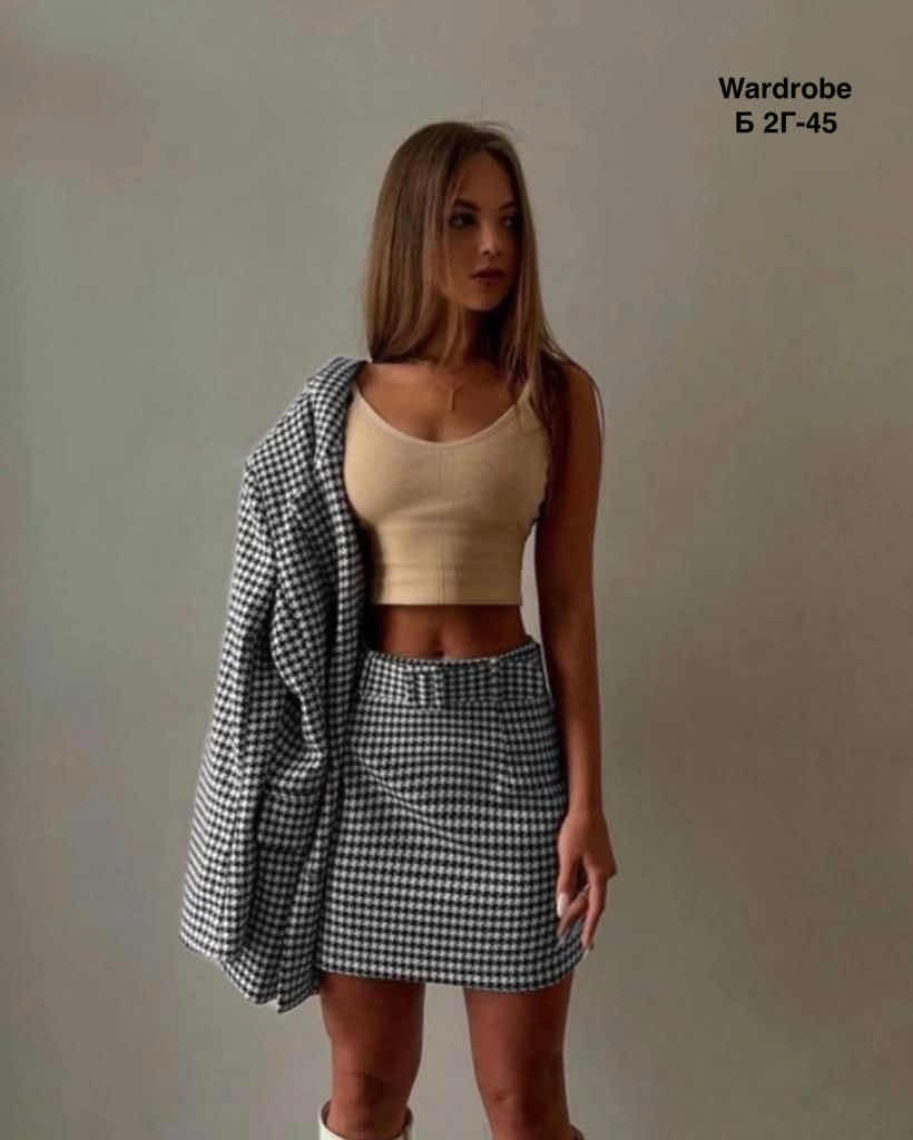 костюм женский твидовый двойка с юбкой masqerado,твидовый костюм с юбкой,твидовый костюм,костюм женский,твидовый костюм с мини юбкой