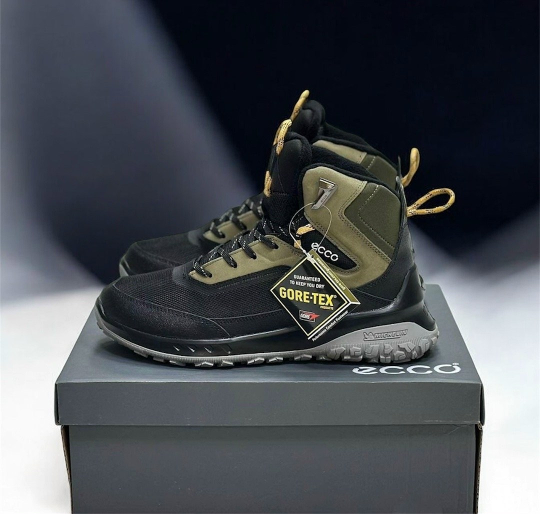треккинговые ботинки ecco sport ultra terrain waterproof mid hiking хаки,ботинки ecco ult trn m,ботинки мужские,кроссовки,мужская