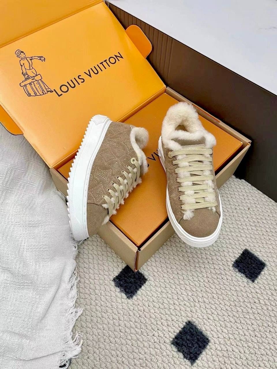 кеды louis vuitton time out зимние бежевые,кроссовки женские louis vuitton,,louis vuitton зимние кроссовки,бежевые кроссовки луи виттон