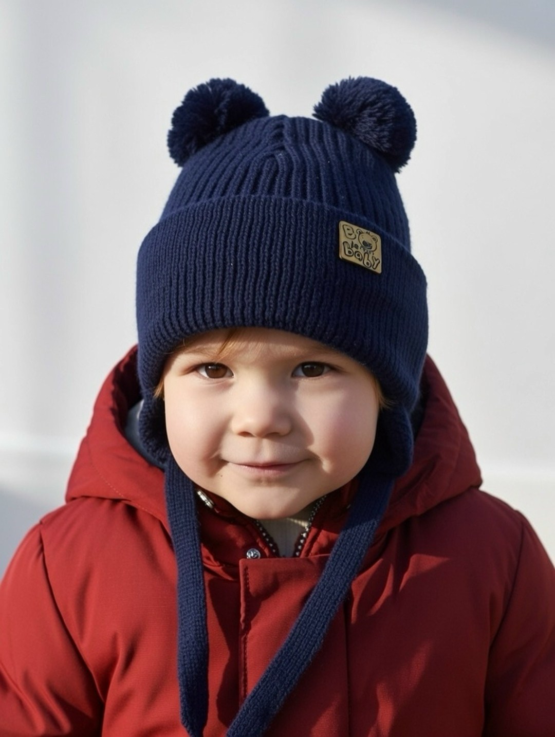 шапка вязаная для мальчика,шапка русбубон,шапка вязаная детская,зимняя шапка для мальчика,шапочка для мальчика