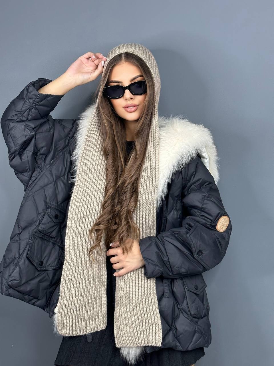 шапка ушанка с длинными ушами aikow&i,шапка ушанка с длинными ушами бежевый,шапка ушанка вязаная длинная,шапка ушанка с длинными ушами,шапка ушанка с длинными ушами aikow&i цвет бежевый