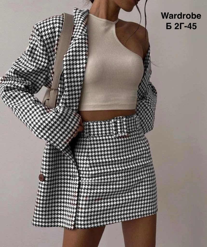 костюм женский твидовый двойка с юбкой masqerado,твидовый костюм с юбкой,твидовый костюм,костюм женский,твидовый костюм с мини юбкой