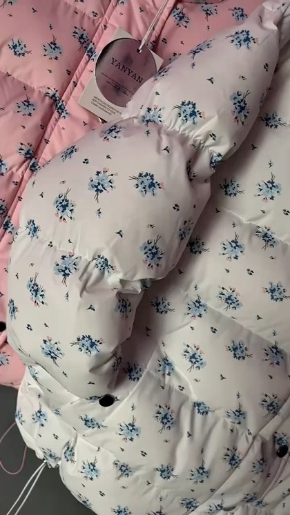 куртка зимняя для девочек,куртка демисезонная,зимняя куртка,детская зимняя пуховая куртка с цветочным принтом,пуховик в цветочек