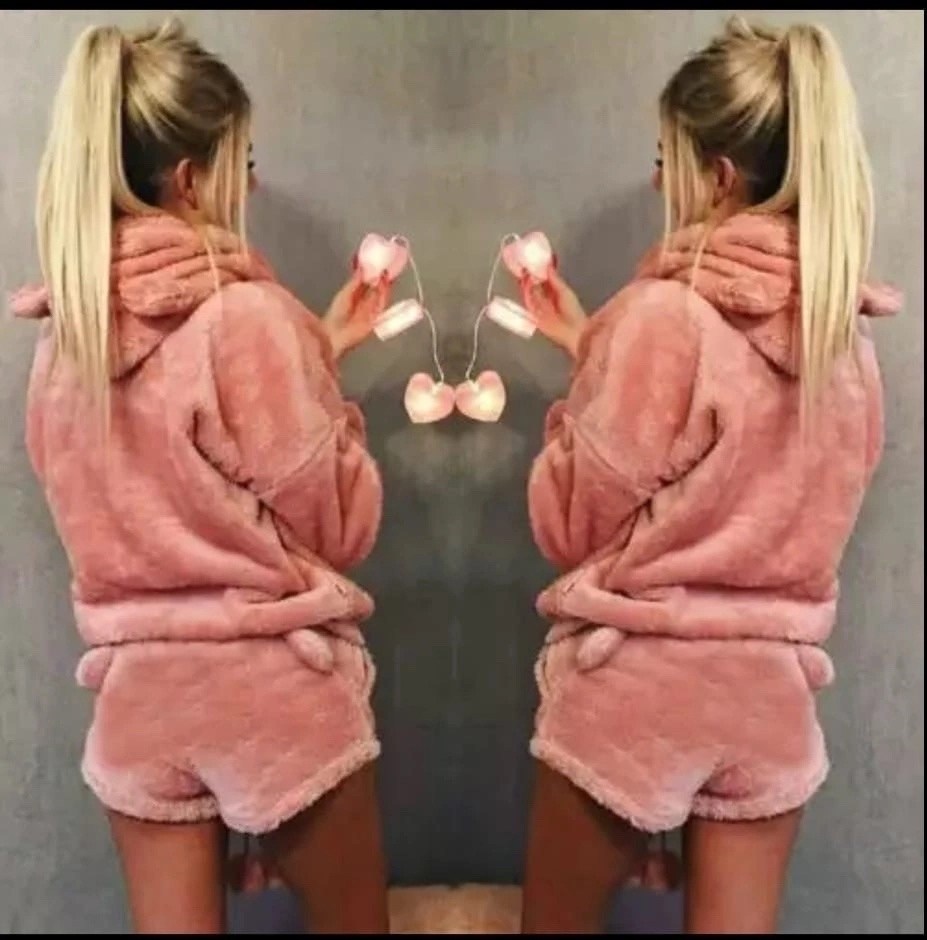 плюшевая пижама с шортами,пижама с капюшоном,теплая пижама женская,теплая пижама домашняя,теплая пижама женская плюшевая