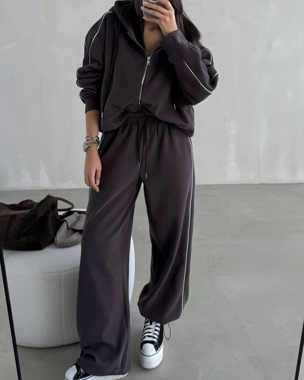 костюм спортивный,повседневный спортивный костюм,спортивный костюм женский,bree zeb синяя куртка-бомбер и брюки женский комплект,повседневный комплект из двух предметов толстовка с капюшоном и штаны