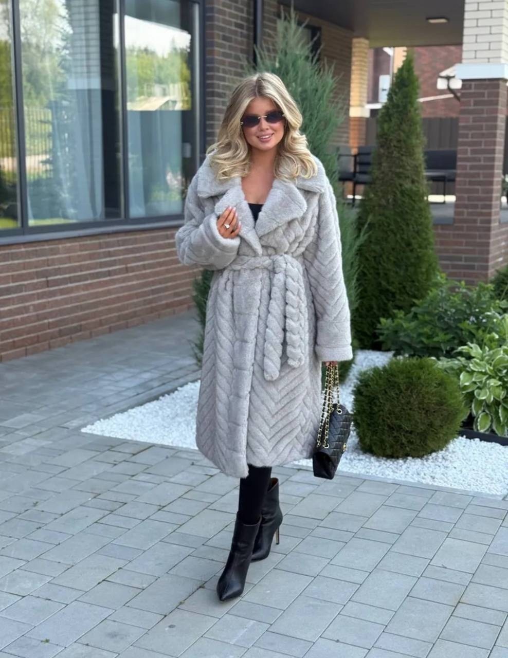 шуба длинная экомех серая 110см yana furs,шуба из качественного экомеха под норку,женская шуба,шуба из экомеха,шуба