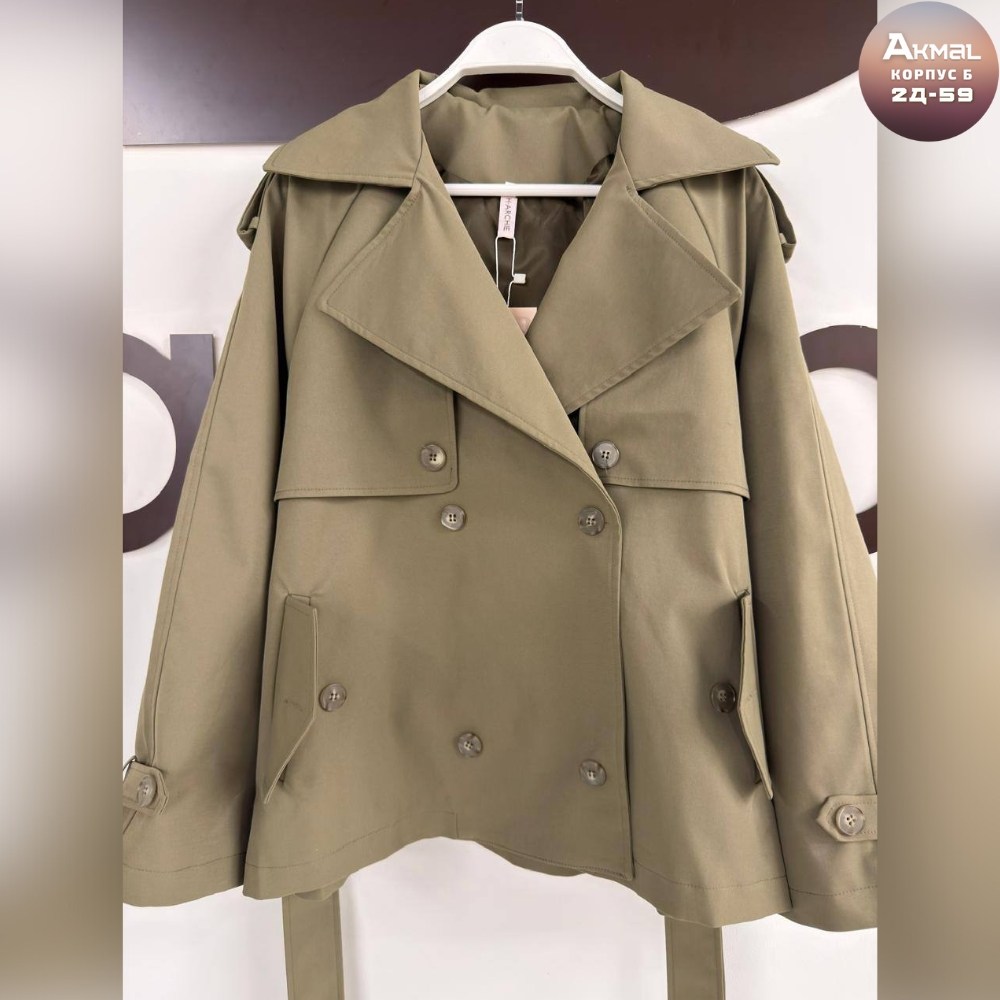 тренч оверсайз хаки,женский тренч,короткий тренч,куртка тренч,тренч