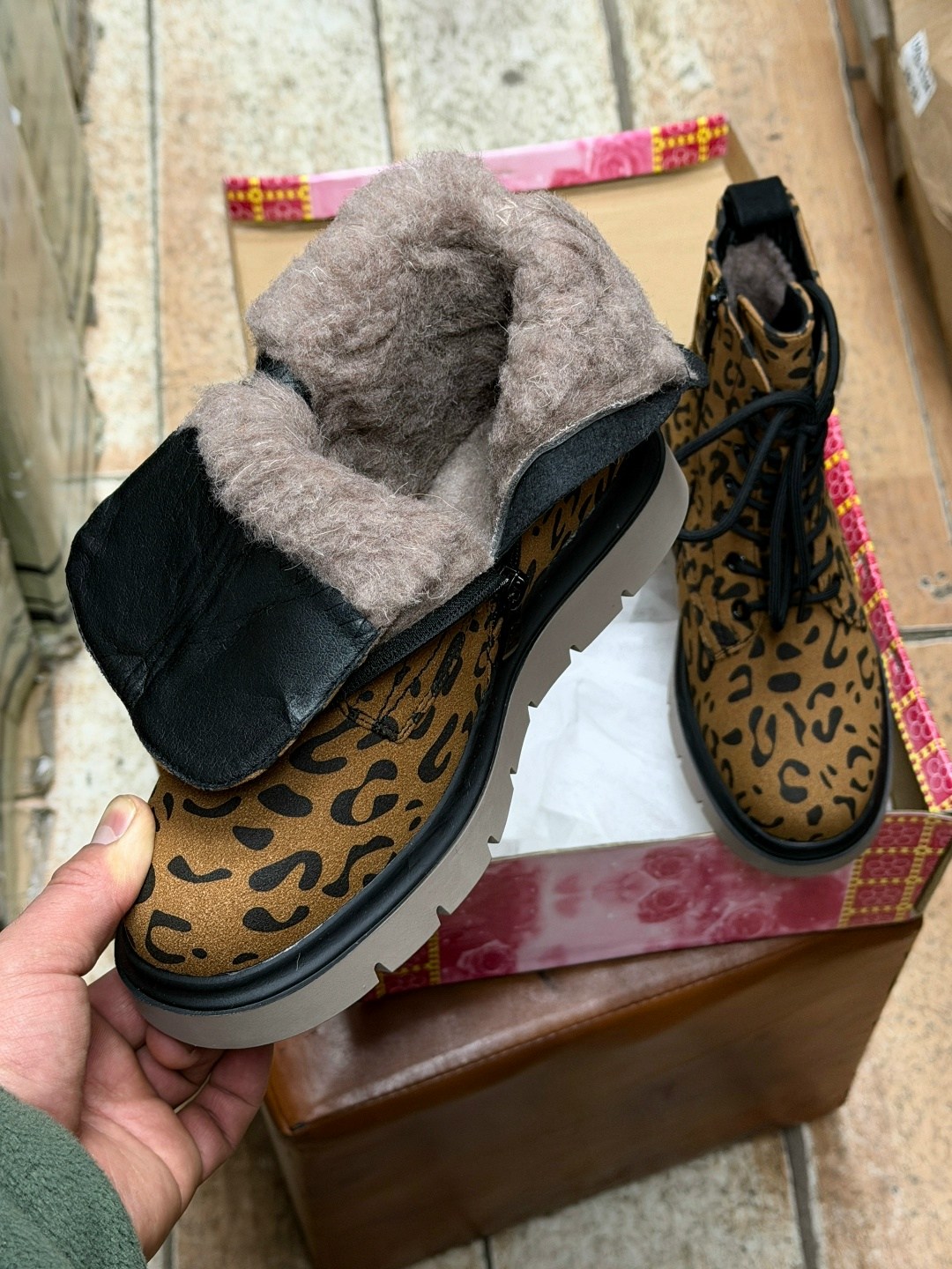 ,ботинки теплые леопардовые зимние jie.reimo,женские зимние ботинки с леопардовым принтом,ботинки леопардовые,ботинки леопардовые на шерсти jie.reimo