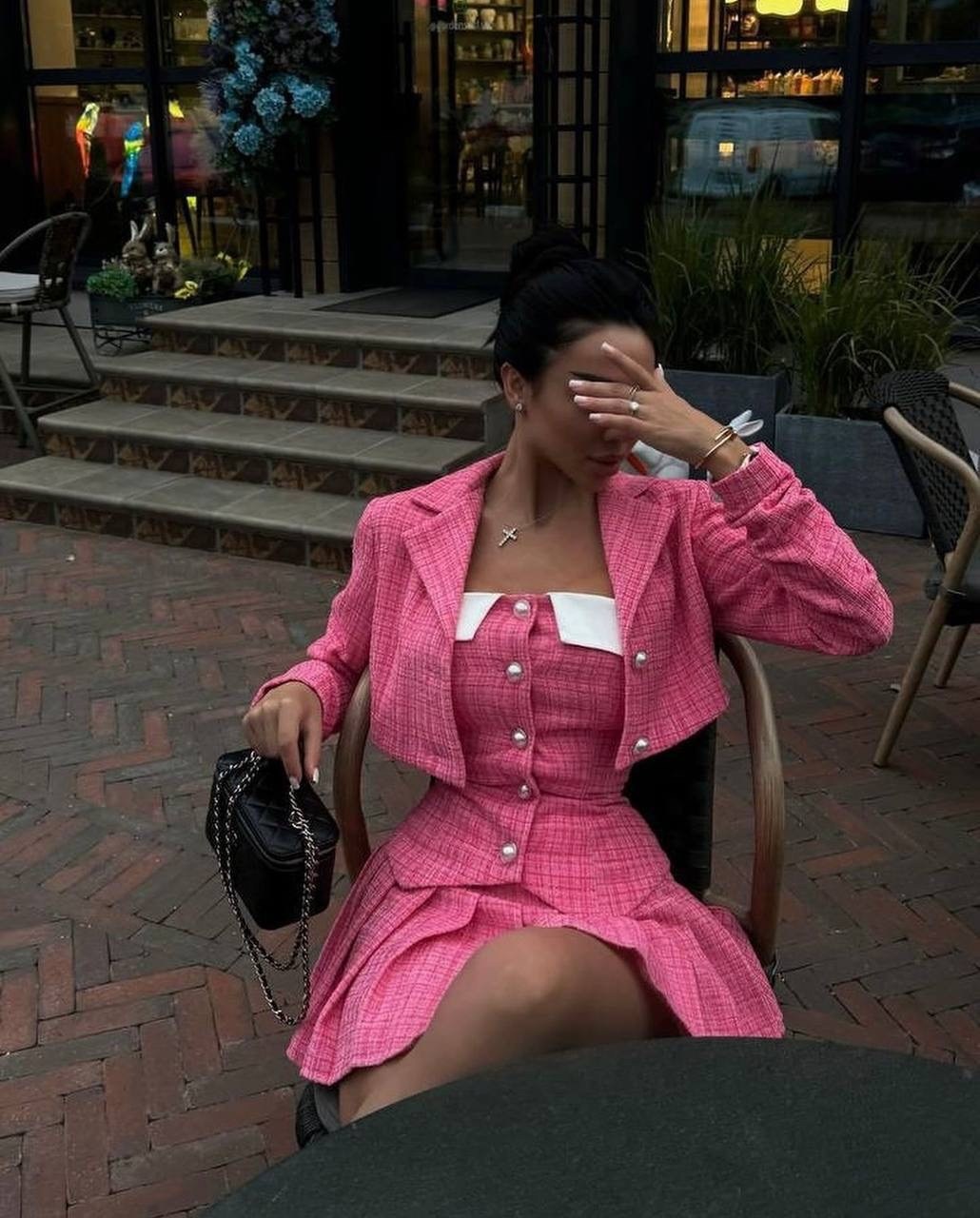 костюм твидовый,твидовый костюм с юбкой,стильные костюмы,модная