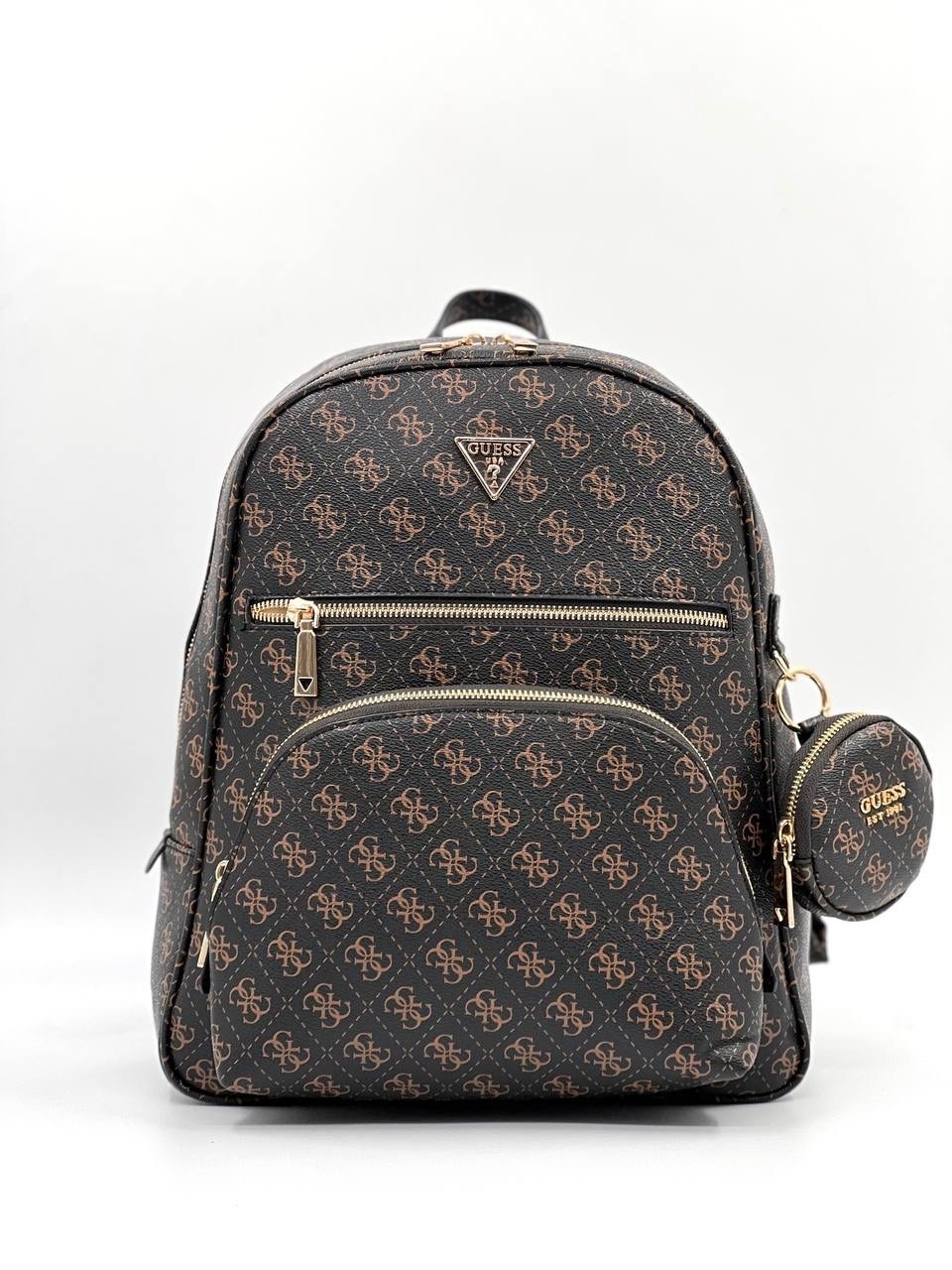 женский рюкзак guess,рюкзак guess коричневый,guess рюкзак,рюкзак guess eco elements backpack hwesg876733 темно-коричневый,городской рюкзак женский guess hwesg876732