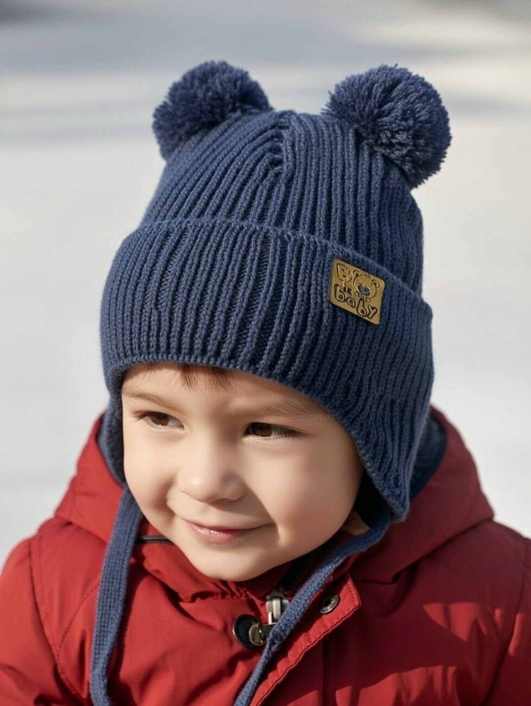 шапка вязаная для мальчика,шапка русбубон,шапка вязаная детская,зимняя шапка для мальчика,шапочка для мальчика