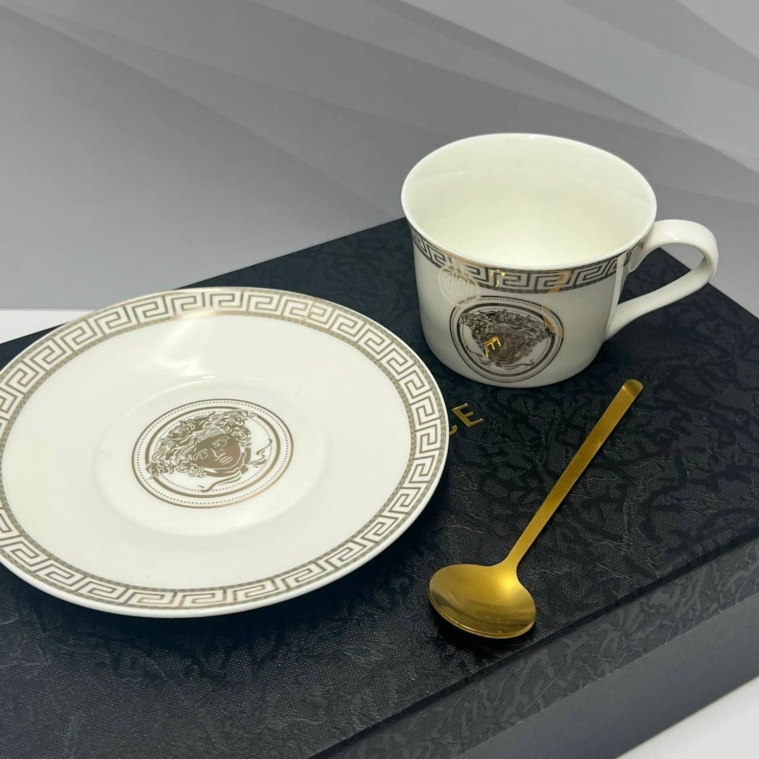 чайная пара versace,versace набор,подарочный набор versace,набор кофейных чашек versace из 2 предметов,чайный набор versace bone с подарочной коробкой для 6 человек