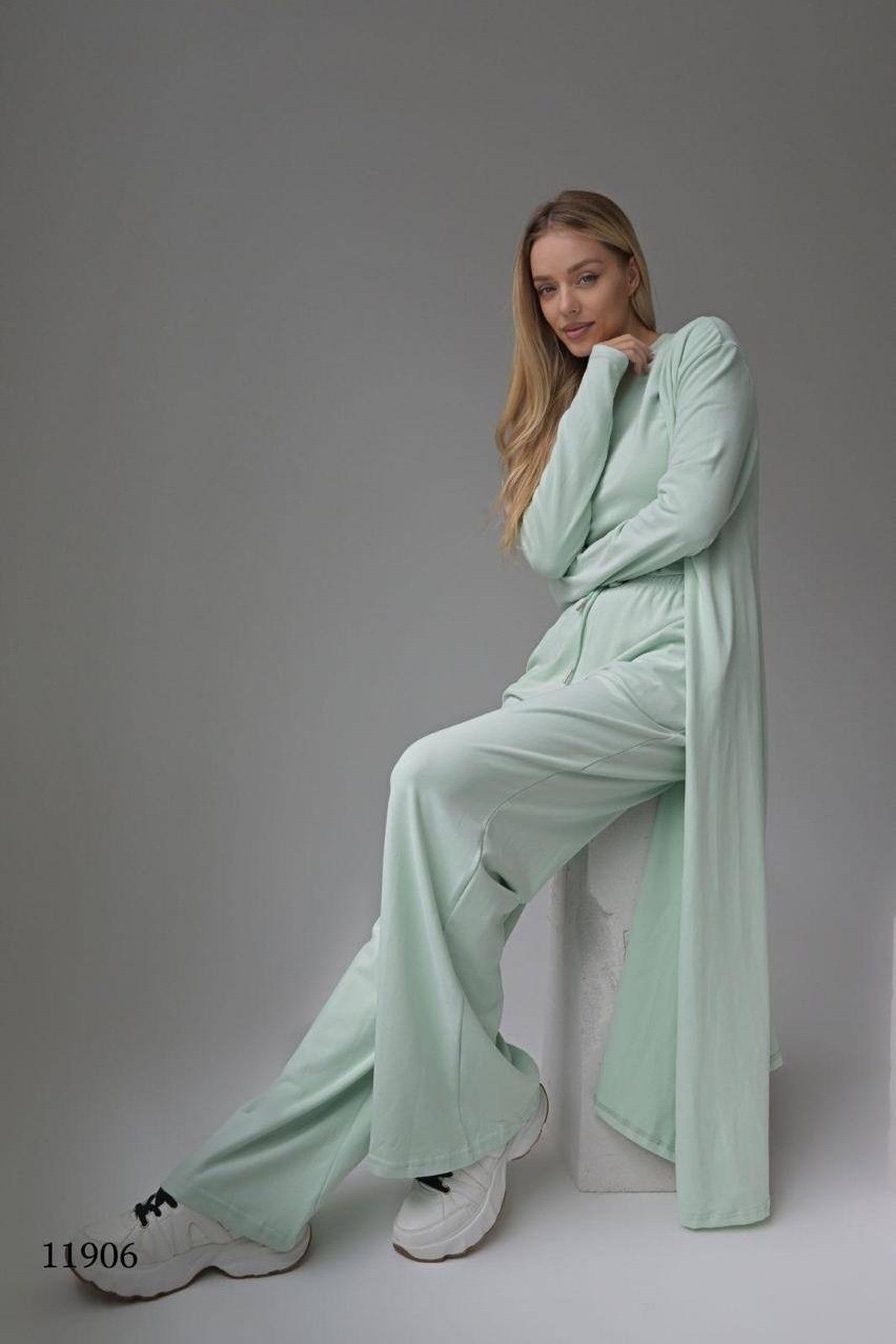 костюм тройка с кардиганом и брюками miss diva,костюм с брюками,трикотажные костюмы,костюм женский брючный,костюм с брюками трикотажный летний больших размеров t fashion