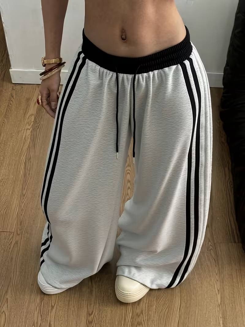 брюки карго с лампасами широкие y2k styfash,спортивные широкие брюки,эстетические полосатые спортивные длинные брюки y2k,брюки оверсайз с лампасами широкие спортивные y2k,широкие брюки