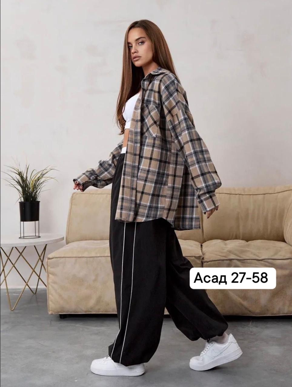 рубашка теплая в клетку оверсайз,рубашка в клетку оверсайз удлиненная,,повседневный костюм,брюки джинсы