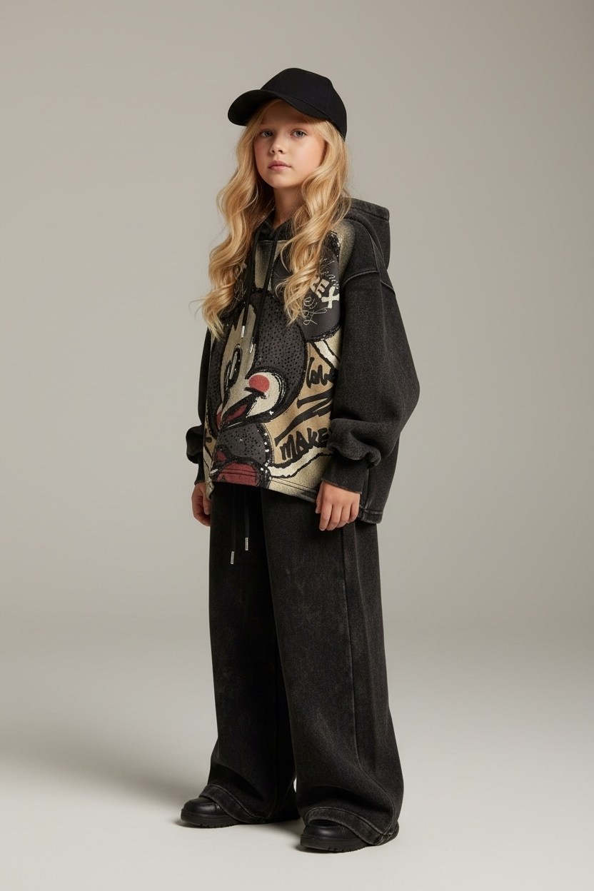 одежда для девочек,свитшот оверсайз,детский свитшот,брюки для девочек,толстовка оверсайз