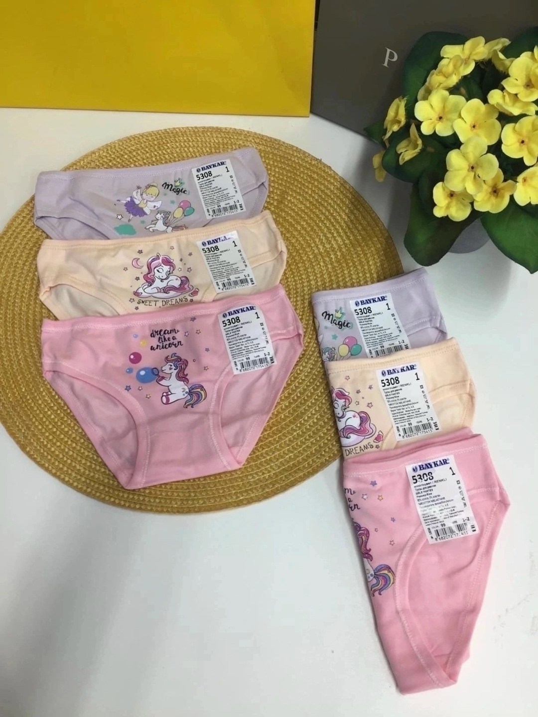 комплект трусов baykar для девочек,трусы для девочек,детские трусы для девочек,трусы для девочек комплект,майка и трусы для девочек