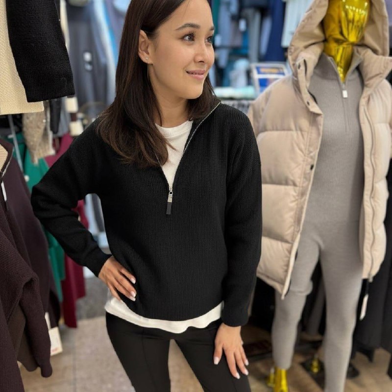джемпер женский,свитер женский,свитер оверсайз с горлом на молнии kk fashion,джемпер с застежкой,свитер укороченный оверсайз с горлом на молнии кк fashion