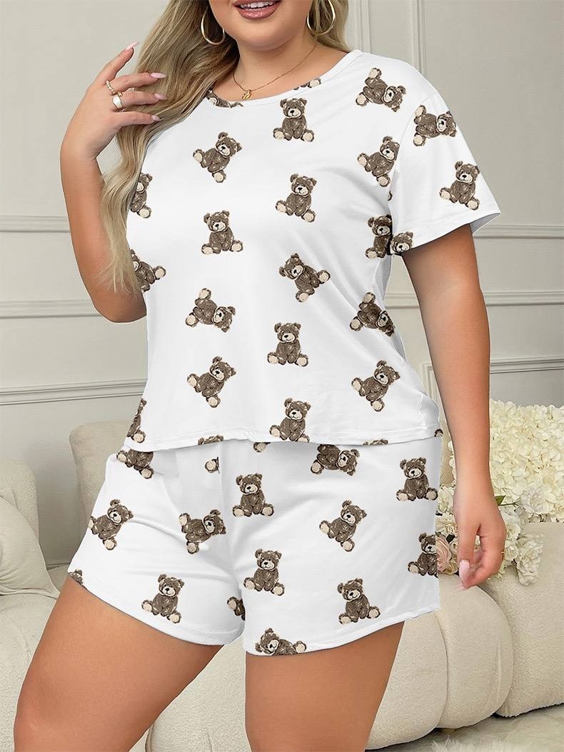 комплект пижама,пижама женская,пижамный комплект больших размеров,пижама женская с шортами трикотаж,женская пижама больших размеров