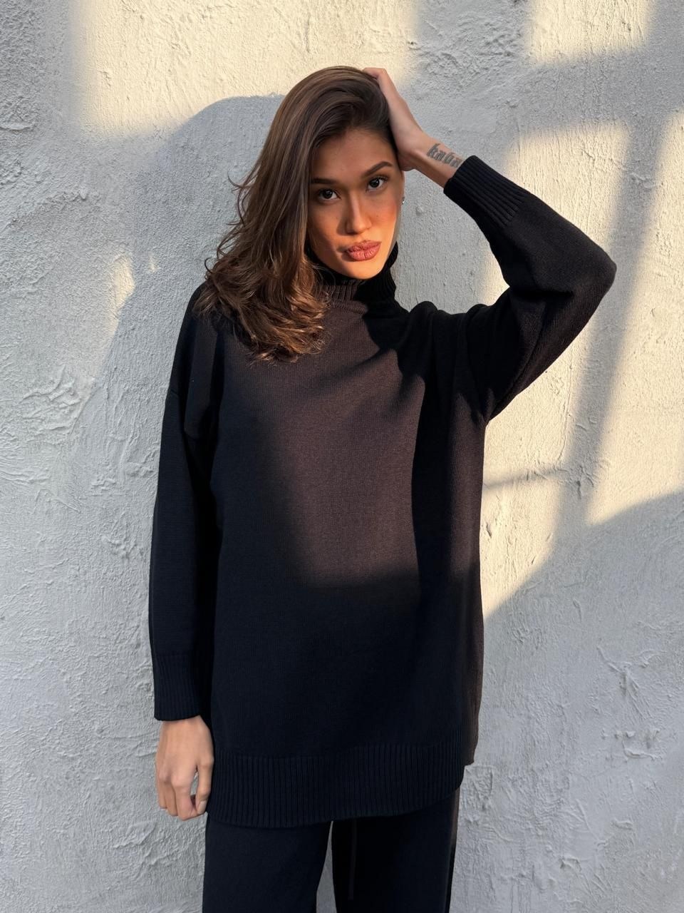 свитер женский,бежевый свитер,костюм вязаный трикотажный теплый с брюками eva coosh,свитер,свитер с воротником