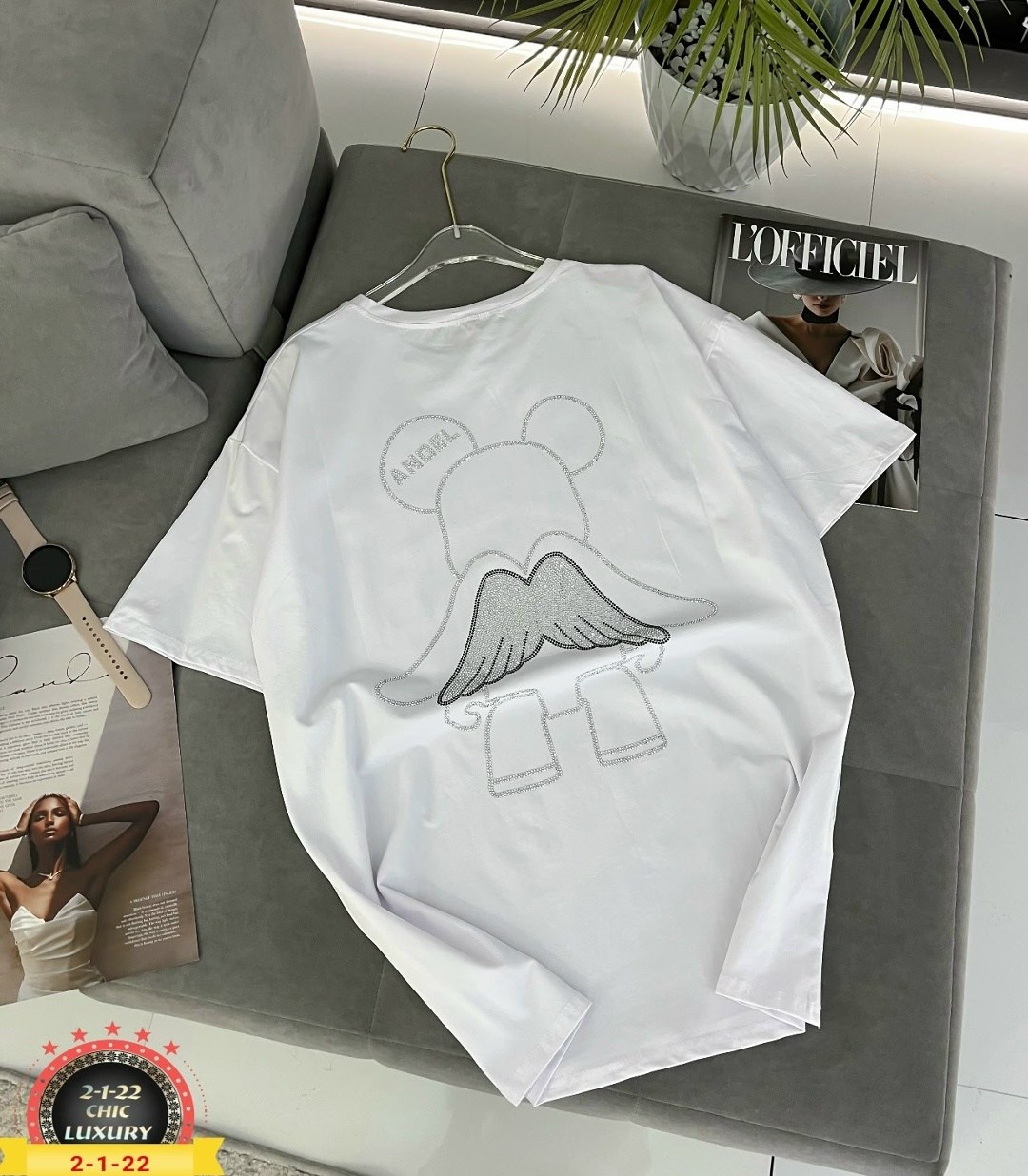 женская футболка,футболка оверсайз со стразам,футболки и майки,женские футболки с принтом,футболка со стразами базовый оверсайз