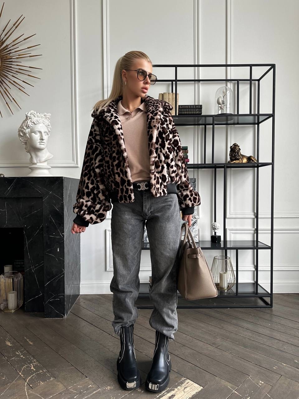 короткая шуба под леопард из экомеха,куртка женская,леопардовая шуба,куртка леопардовая