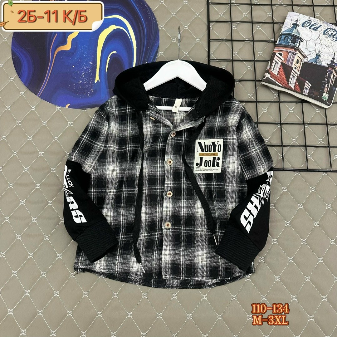 рубашка клетчатая комбинированная с капюшоном kid's love,одежда для мальчика,рубашка для мальчика,рубашка с капюшоном,рубашка для мальчика в клетку