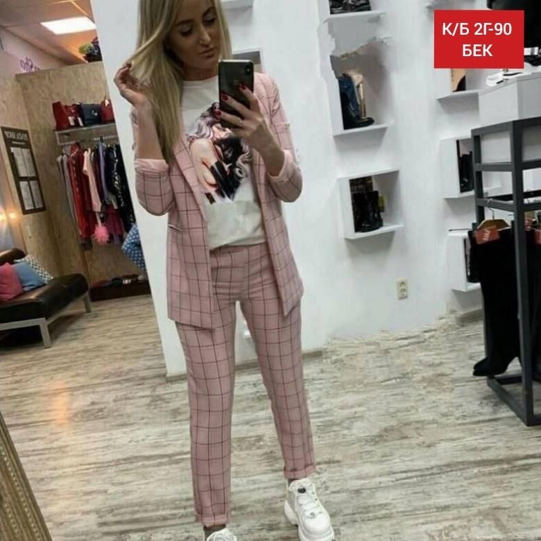 клетчатый костюм двойка женский,брючный костюм в клетку,костюм двойка женская,костюм в клетку,модные костюмы