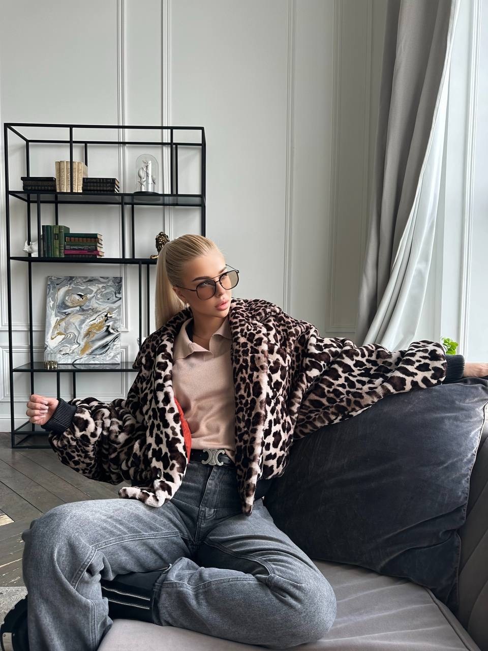 короткая шуба под леопард из экомеха,куртка женская,леопардовая шуба,куртка леопардовая