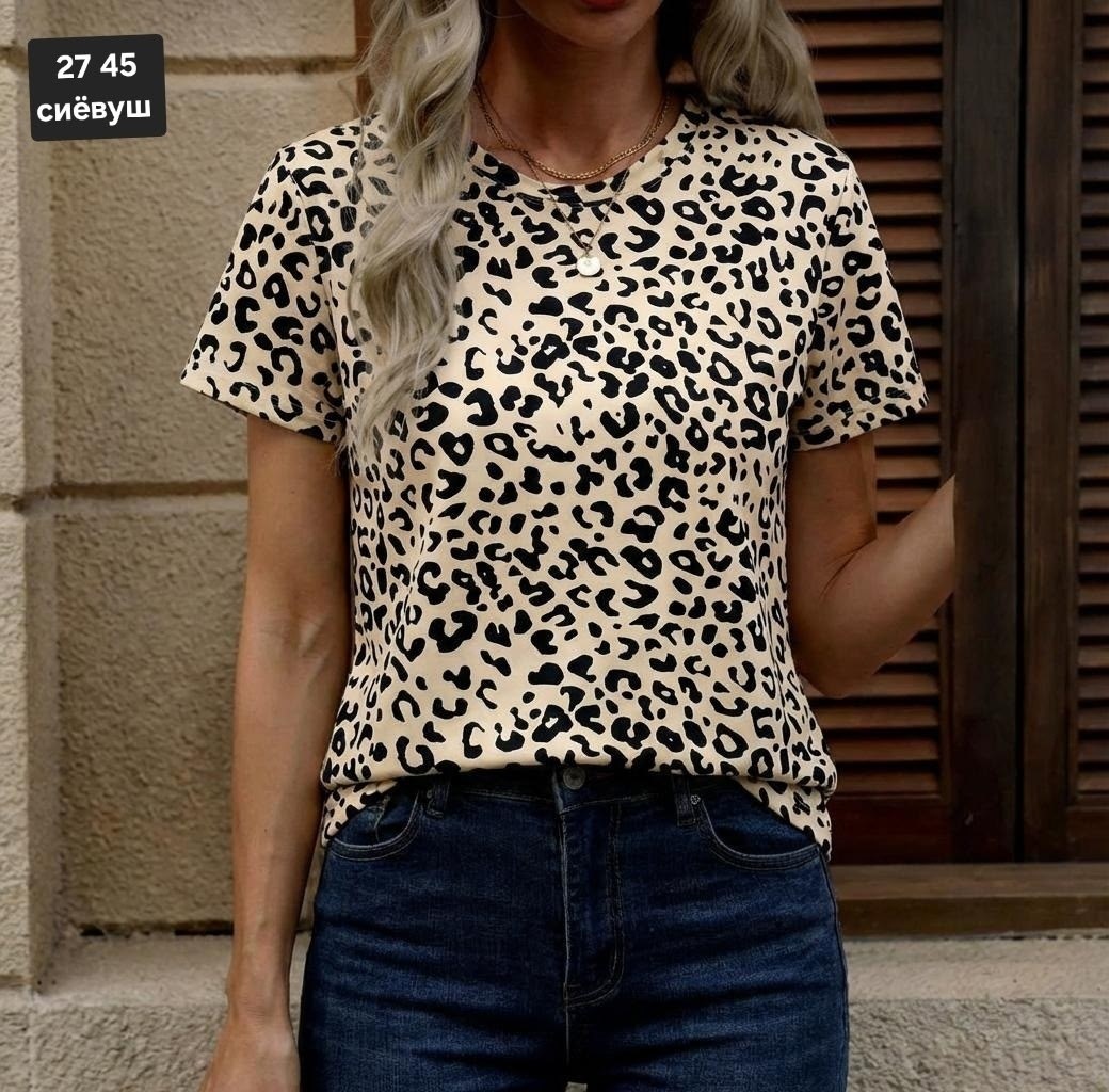 футболка женская леопард,футболка с леопардовым принтом,футболки женская,леопардовая футболка,женская летняя футболка леопардовый короткий рукав