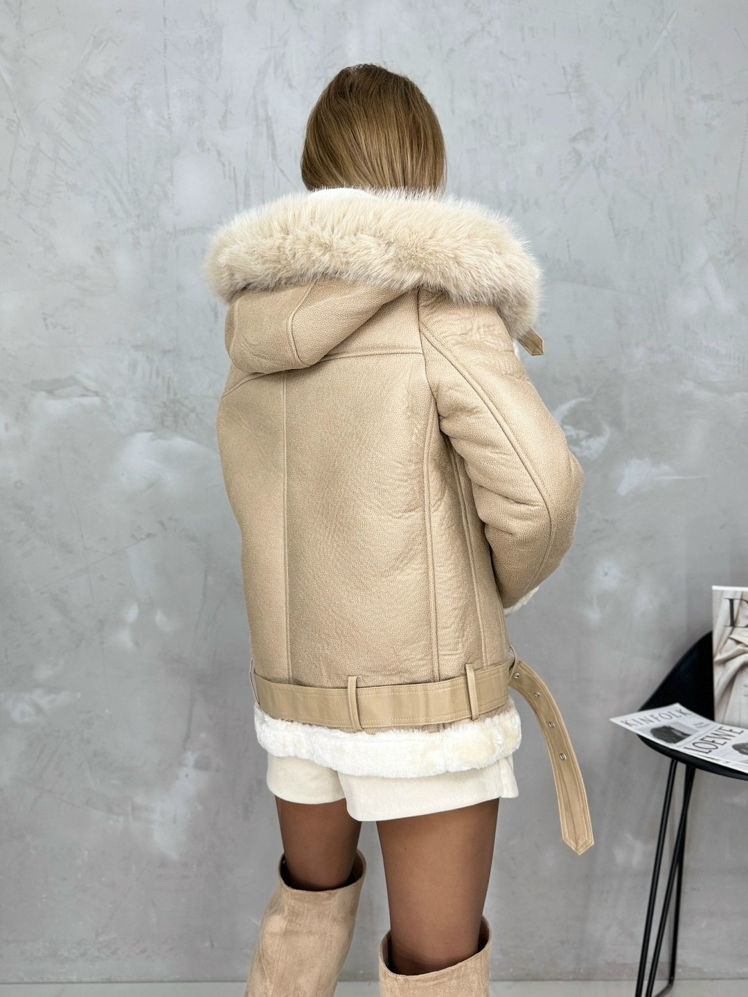 дубленка авиатор короткая с капюшоном bless you today,дубленка,дубленка пилот женская,дубленка женская,дубленка зимняя авиатор короткая из экокожи bless you today