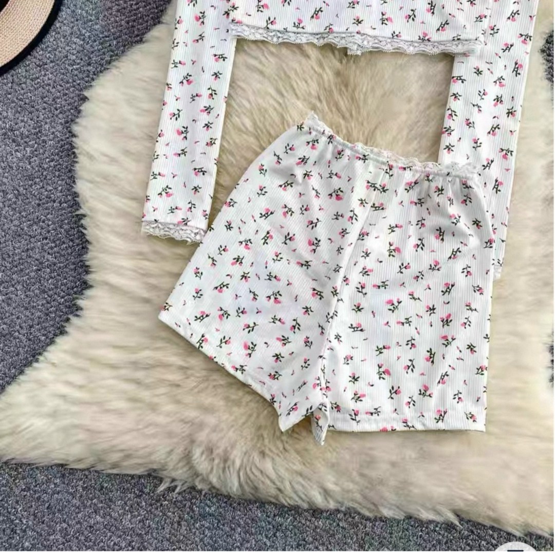 пижама со штанами с принтом ysense,женская пижама,комплект пижама,женский пижамный комплект,пижама с шортами