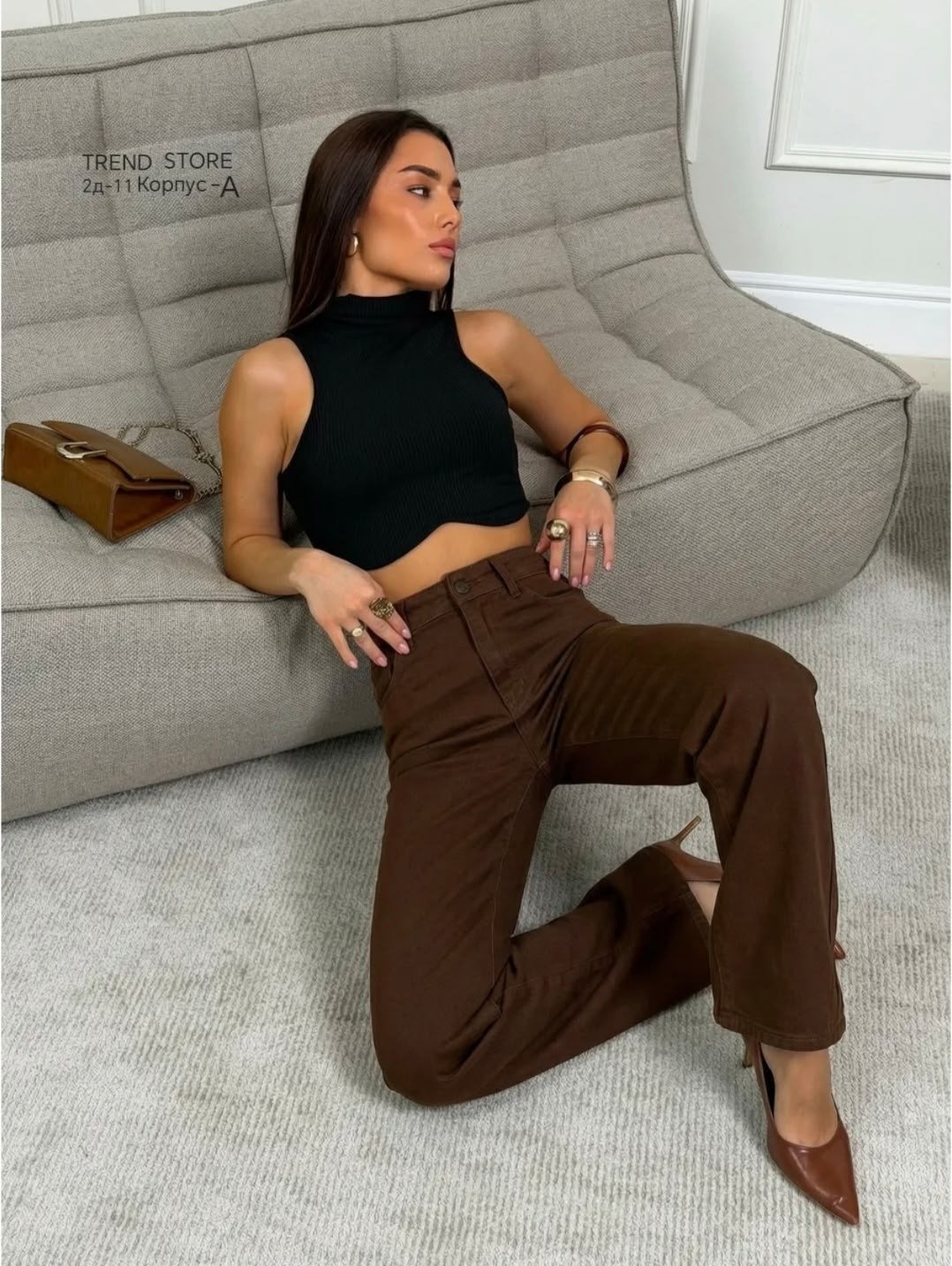 джинсы женский look of young коричневый палаццо,джинсы коричневые женские широкие,женские коричневые джинсы,коричневые джинсы,коричневые широкие джинсы