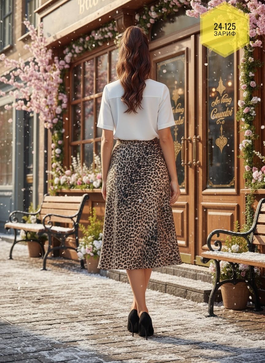 юбка миди,юбка,модели юбки,женская юбка,юбка леопард миди