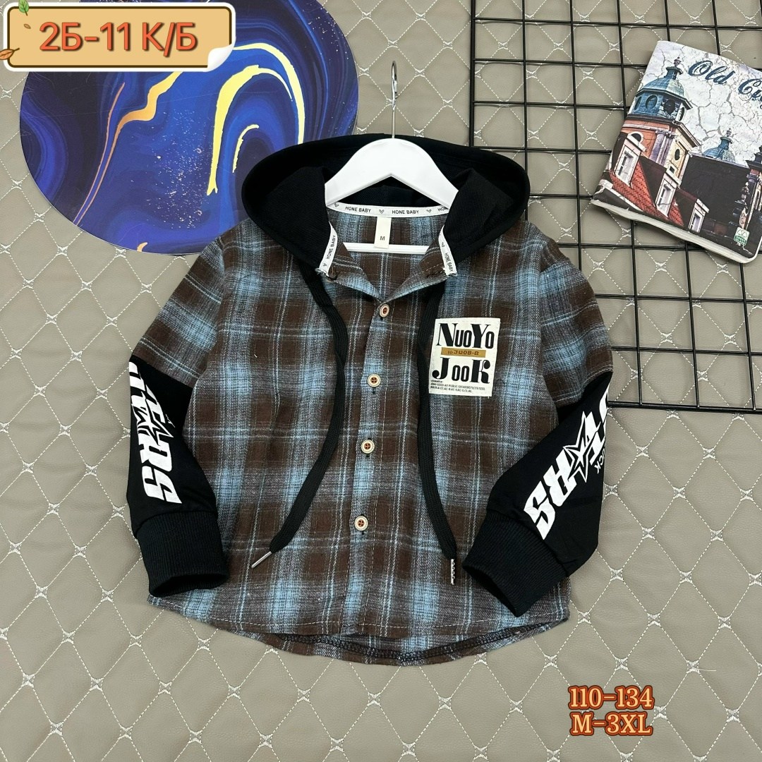 рубашка клетчатая комбинированная с капюшоном kid's love,одежда для мальчика,рубашка для мальчика,рубашка с капюшоном,рубашка для мальчика в клетку