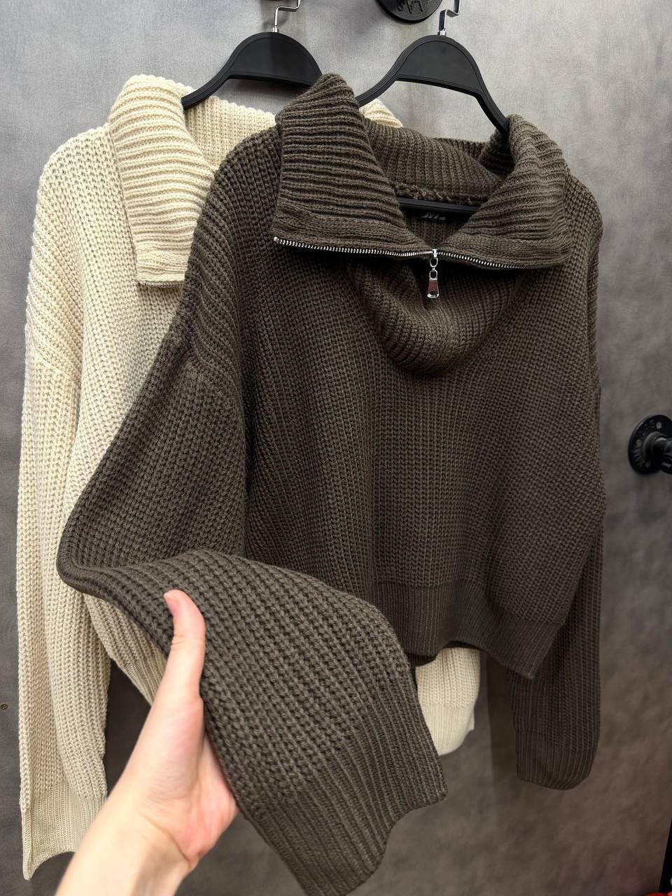 свитер оверсайз с горлом вязаный на молнии теплый,свитер оверсайз с горлом на молнии c&h style,свитер оверсайз вязаный с горлом на молнии amemerci,свитер с высоким горлом на молнии оверсайз джемпер вя