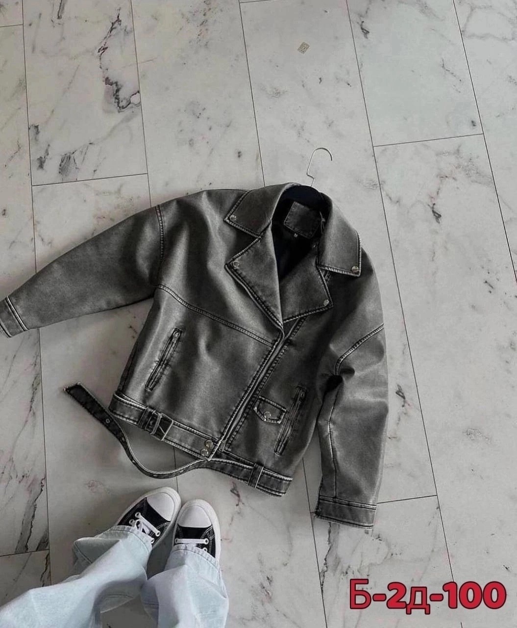 женская куртка косуха арт. 671478,куртка косуха,косуха цвет серый,женская кожаная куртка косуха оверсайз,косуха