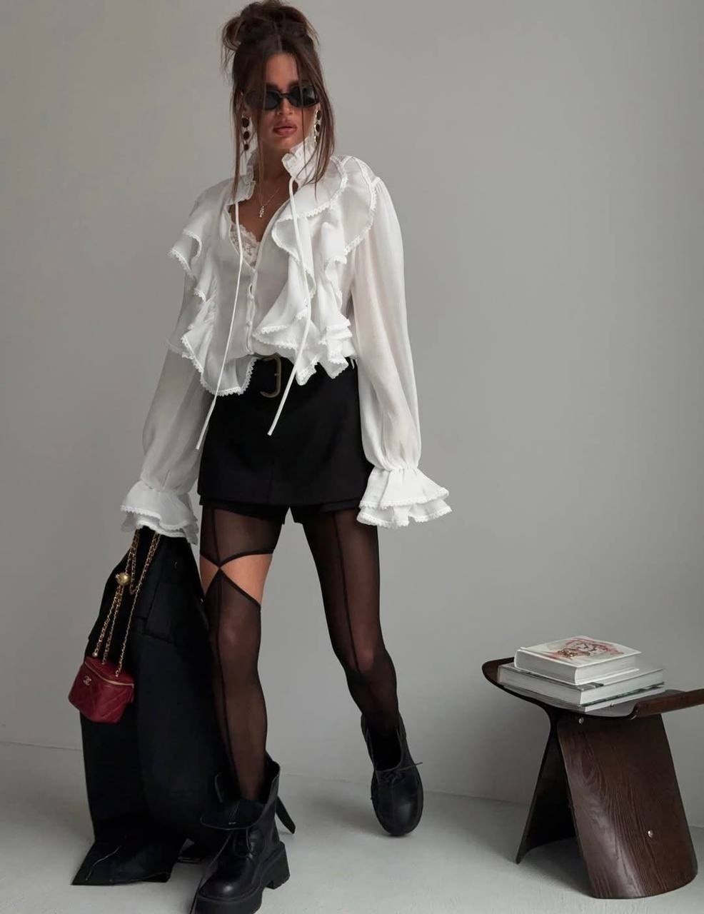 блузка с оборками,блузки с рюшами,блуза с воланами,блузка с объемными рукавами