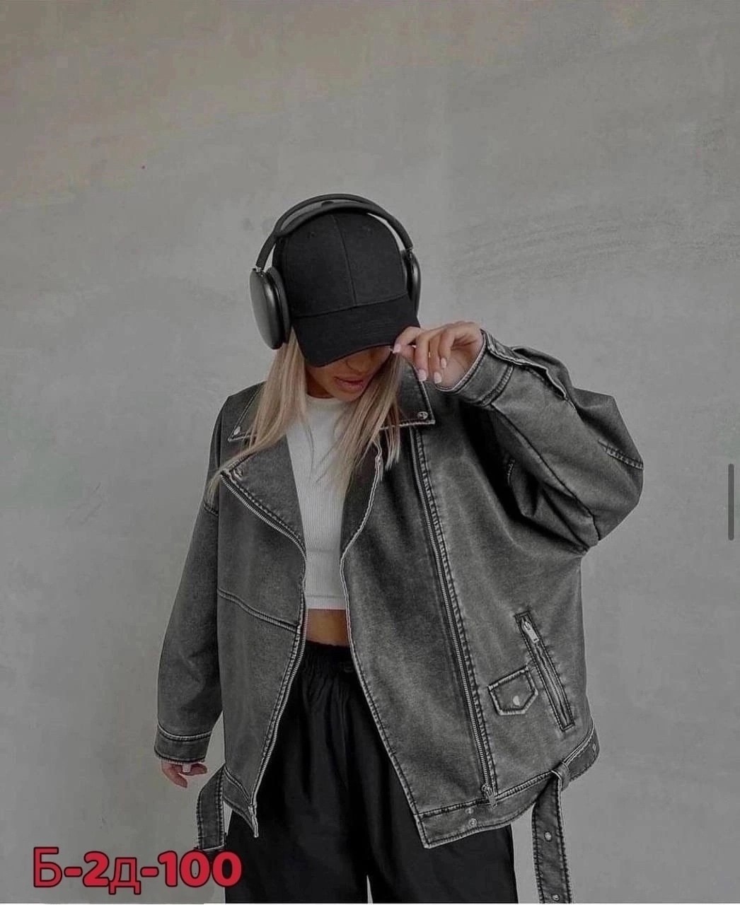 женская куртка косуха арт. 671478,куртка косуха,косуха цвет серый,женская кожаная куртка косуха оверсайз,косуха