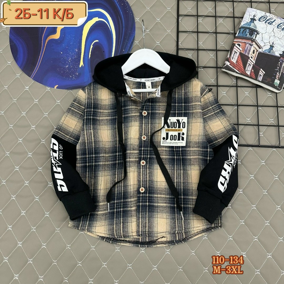 рубашка клетчатая комбинированная с капюшоном kid's love,одежда для мальчика,рубашка для мальчика,рубашка с капюшоном,рубашка для мальчика в клетку