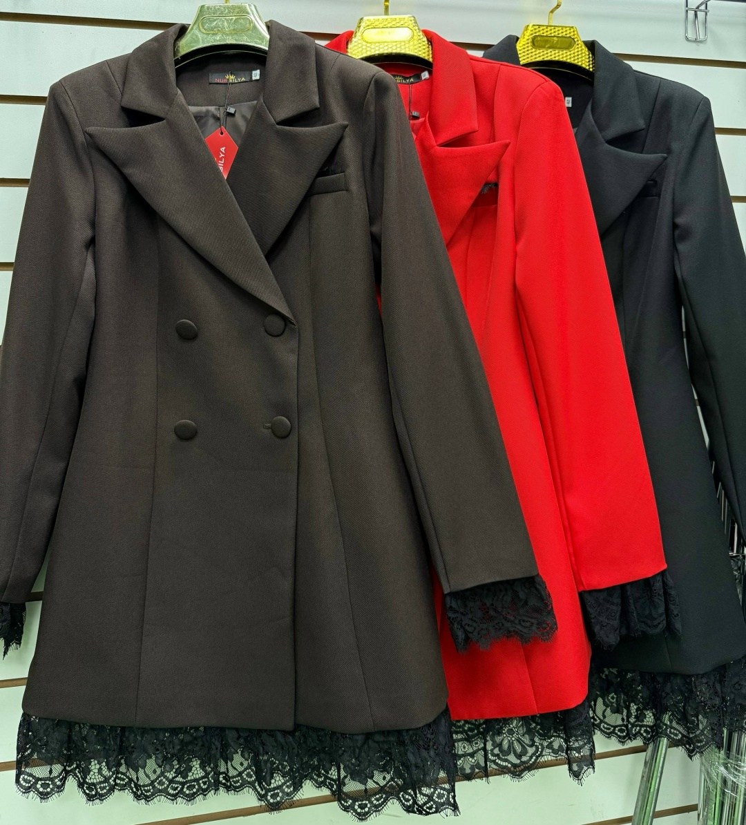 платье-пиджак,пальто женские,полупальто женское,полупальто,shein clasi lapel collar lace hem double breasted blazer dress