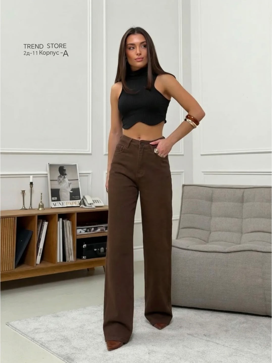 джинсы женский look of young коричневый палаццо,джинсы коричневые женские широкие,женские коричневые джинсы,коричневые джинсы,коричневые широкие джинсы