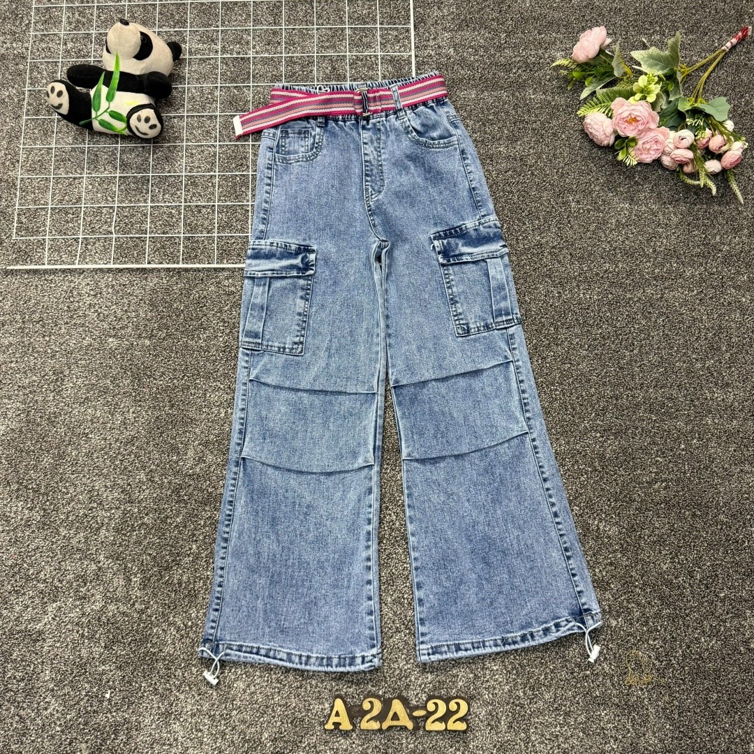 широкие джинсы для девочек,джинсы для девочек,джинсовые брюки-карго для девочек,джинсы широкие,джинсы для девочек с несколькими карманами