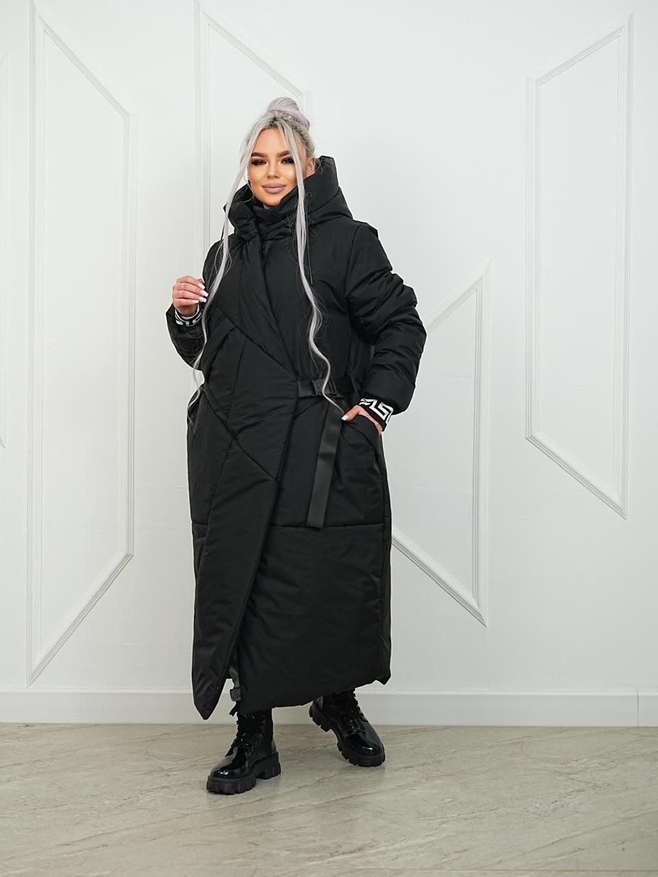 пуховик одеяло зимний длинный с капюшоном большие размеры fuzzartis fashion цвет черный,пуховик женский,пуховик одеяло зимний длинный с капюшоном fuzzartis fashion 140152371,пальто демисезонная,пухови
