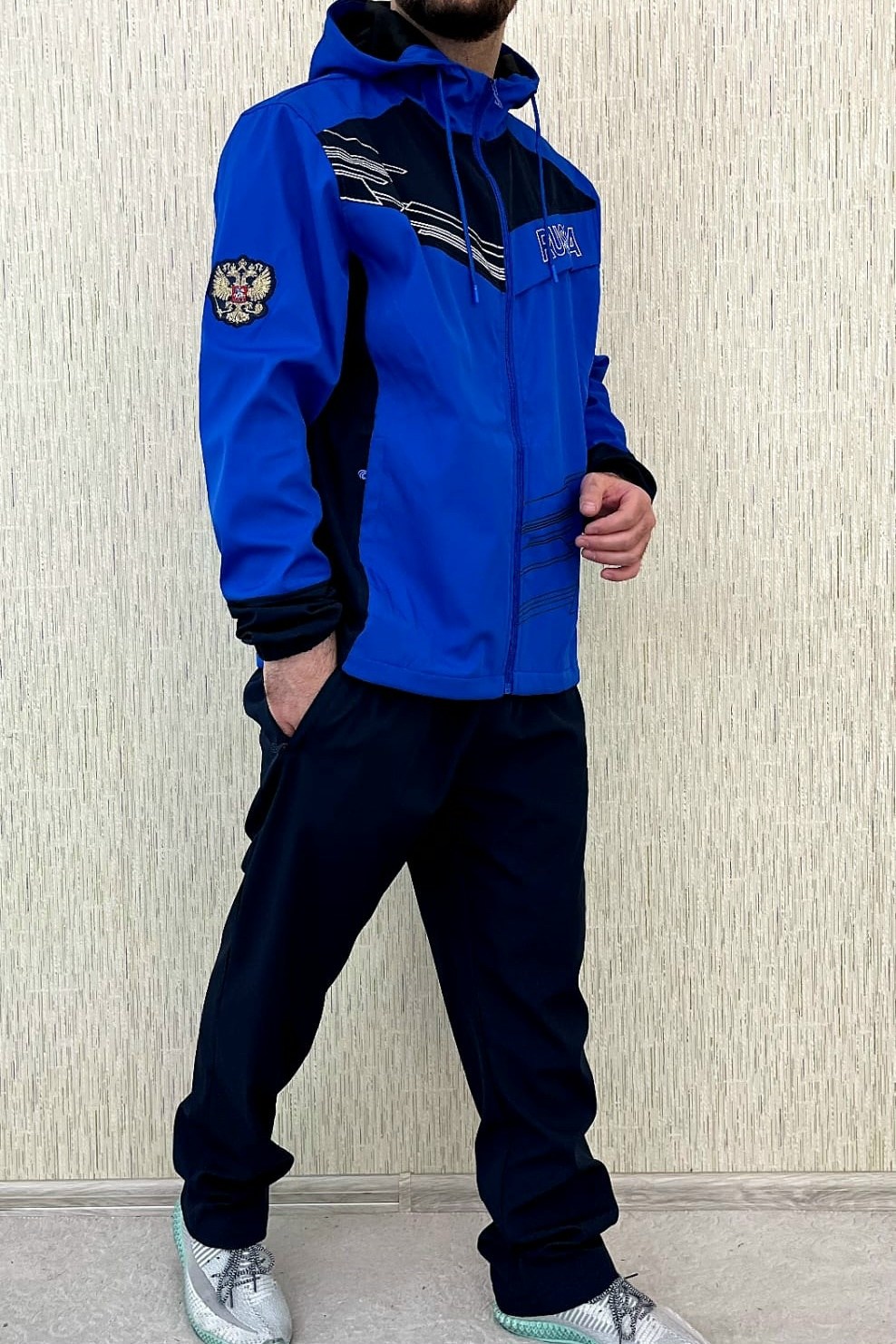 мужские спортивные костюмы,спортивные костюм тонкие,спортивные костюм,спортивный костюм russia,костюм синий