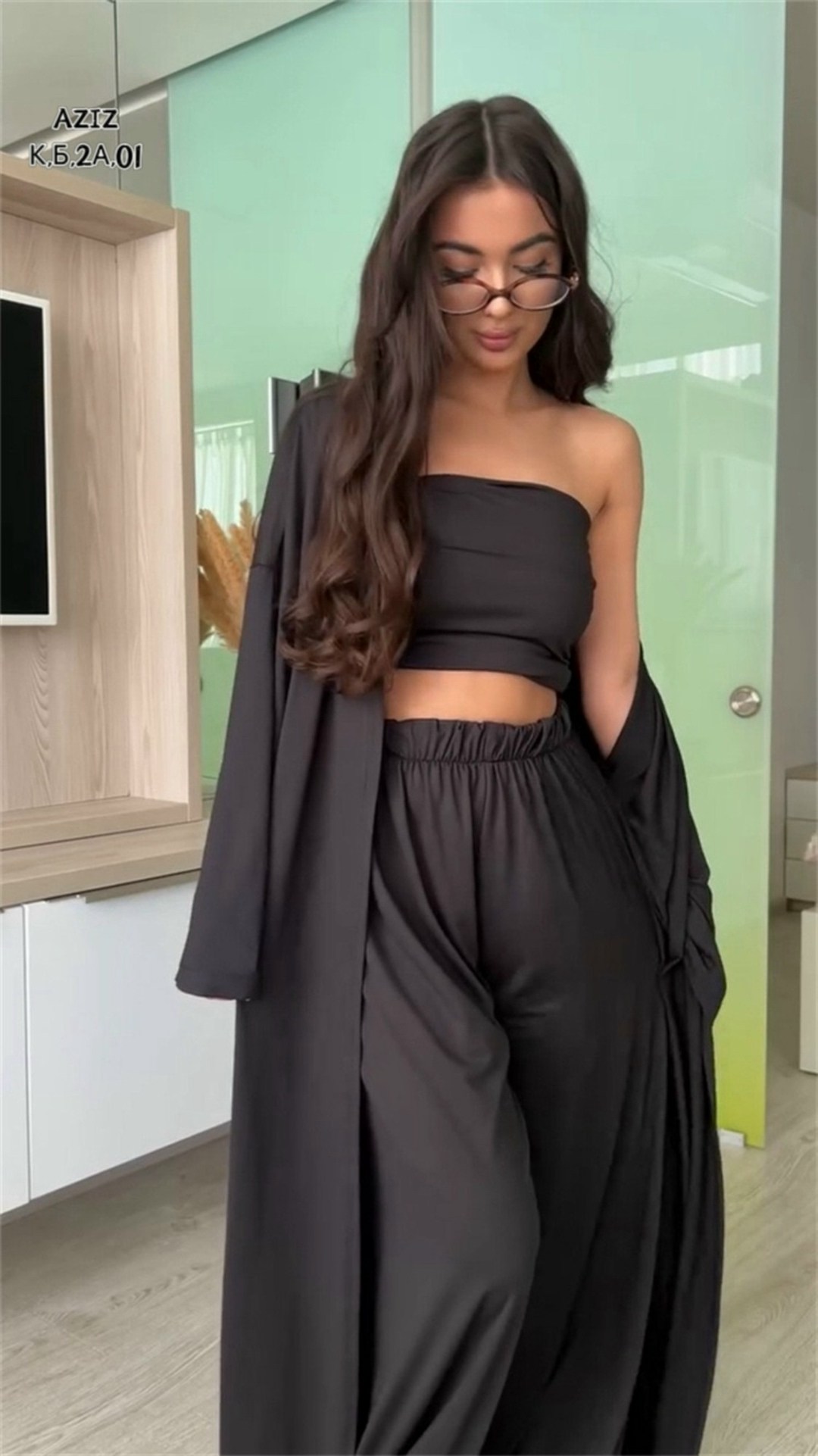 костюм тройка: кардиган, топ, брюки палаццо (плотный хлопок),костюм с брюками,повседневный костюм,летние костюмы,женские костюмы