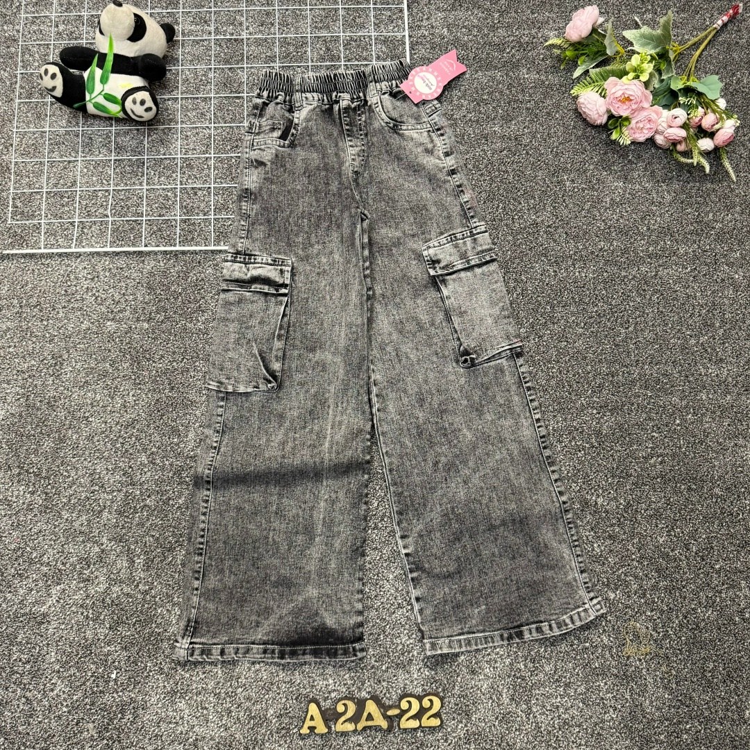 широкие джинсы для девочек,джинсы для девочек,джинсовые брюки-карго для девочек,джинсы широкие,джинсы для девочек с несколькими карманами