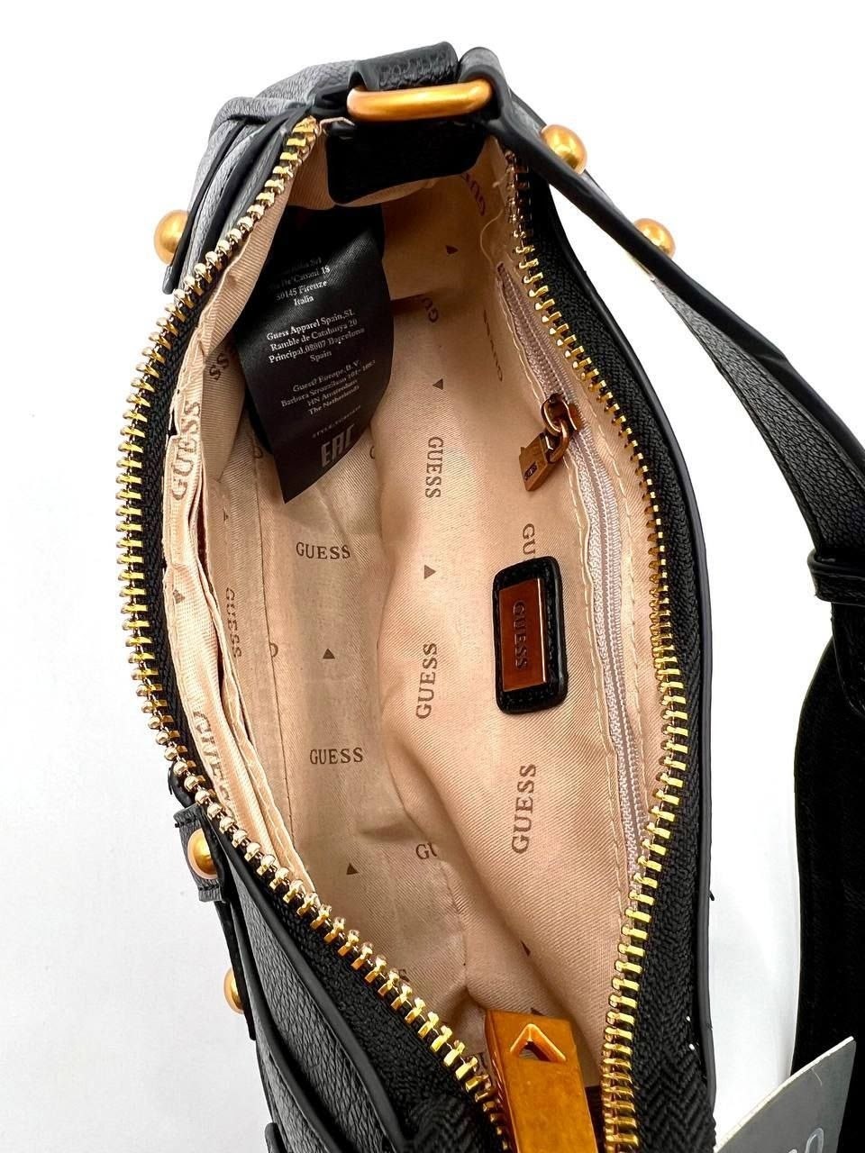 женская сумка guess,сумка guess,сумка на плечо guess,сумка на плечо guess mintha mini top zip shldr bag hwbb9348720 черный,стильная сумка на плечо guess