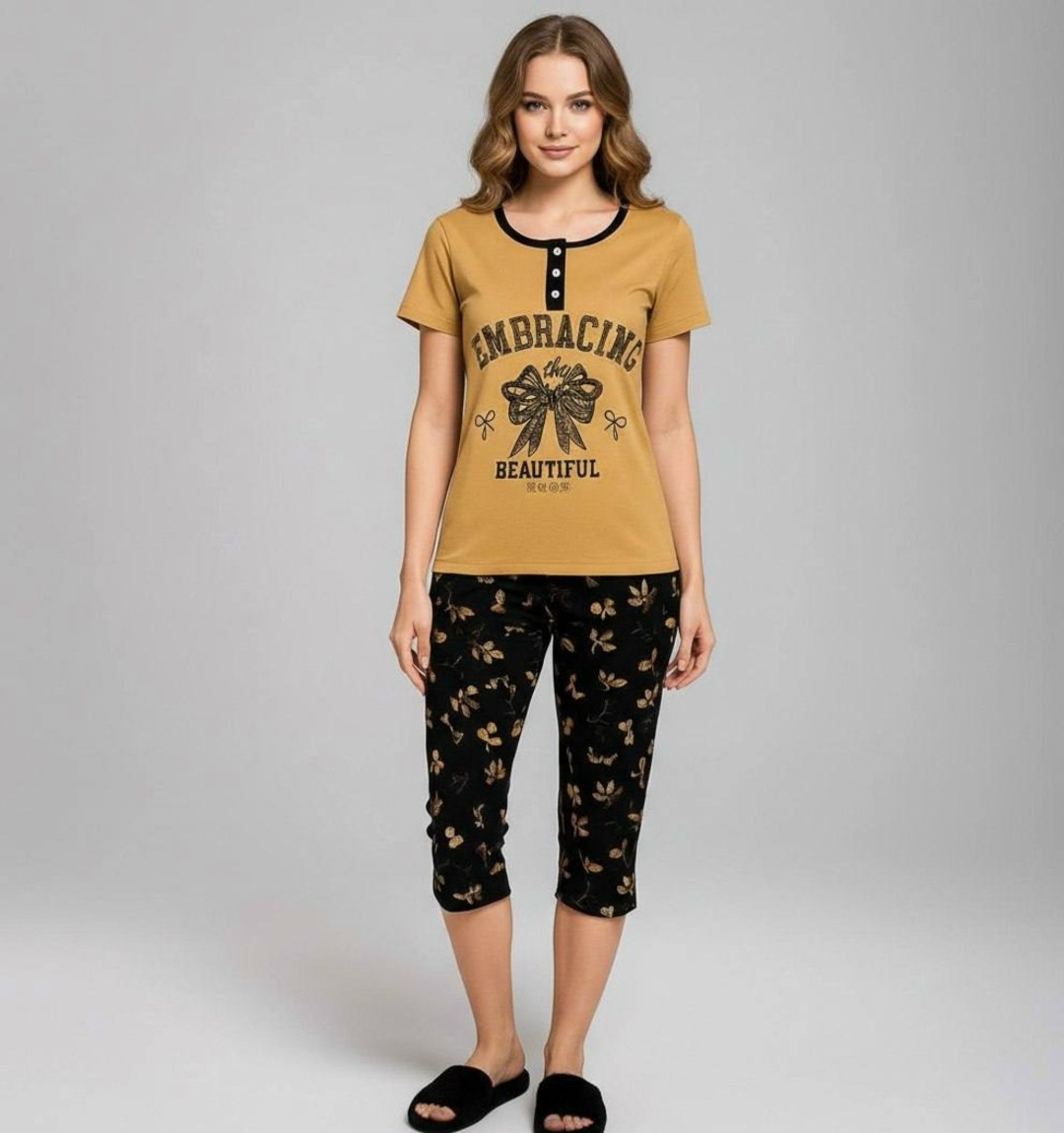 пижама женская,пижама с бриджами,комплект пижама,костюм домашний vienetta,костюм домашний женский