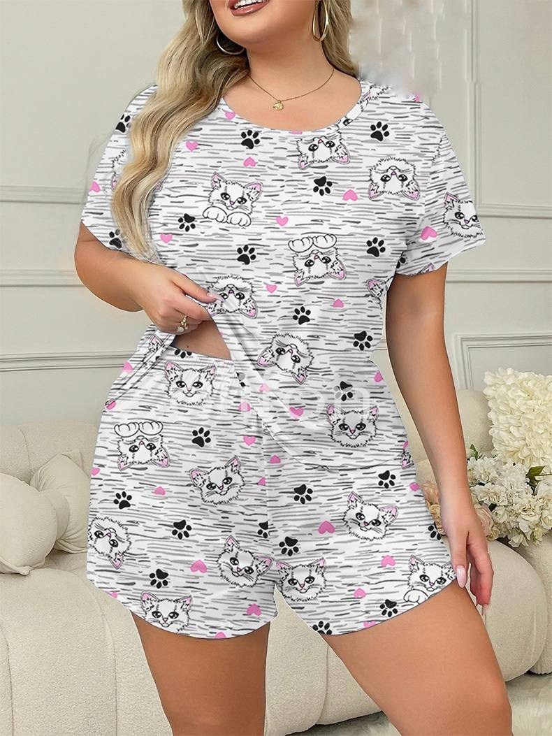 комплект пижама,пижама женская,пижамный комплект больших размеров,пижама женская с шортами трикотаж,женская пижама больших размеров